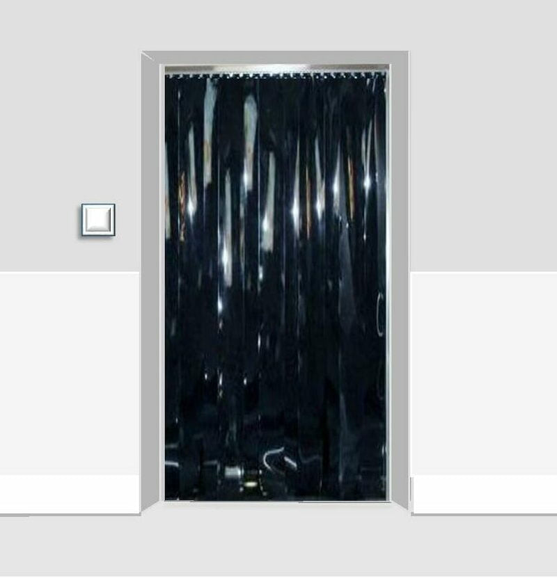 Abattoir Blackout Strip Curtains Solid Black (Hook-on)