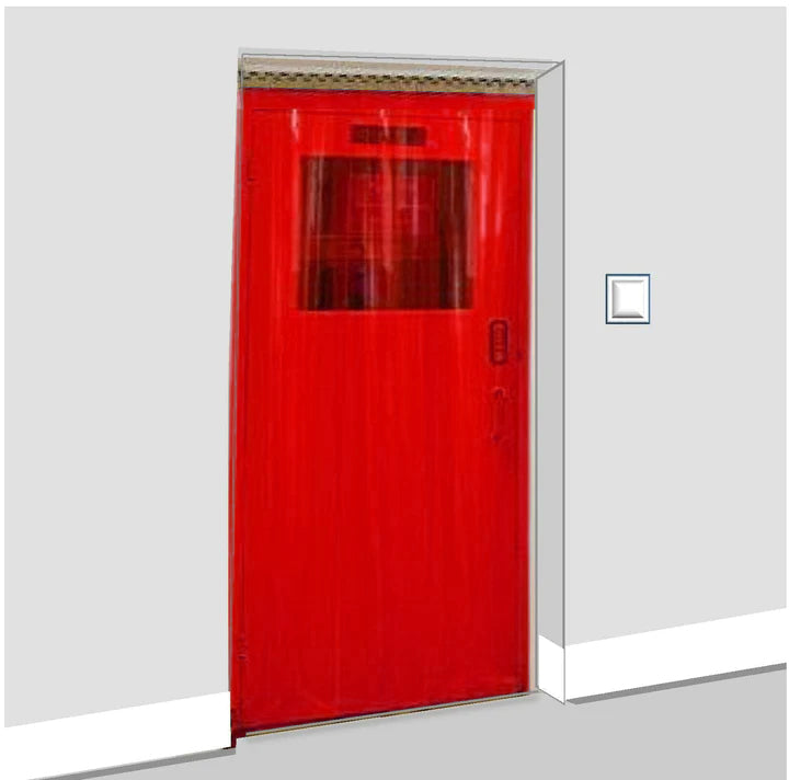 Transparent Red Coloured Strip Curtains (Hook-on)