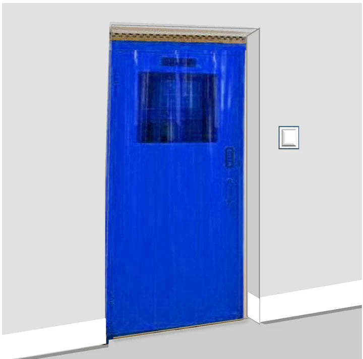 Transparent Blue Coloured Strip Curtains (Hook-on)