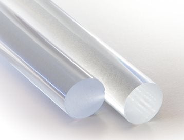 Light Gray Cast Clear Acrylic Rod - 5mm To 35mm Dia.