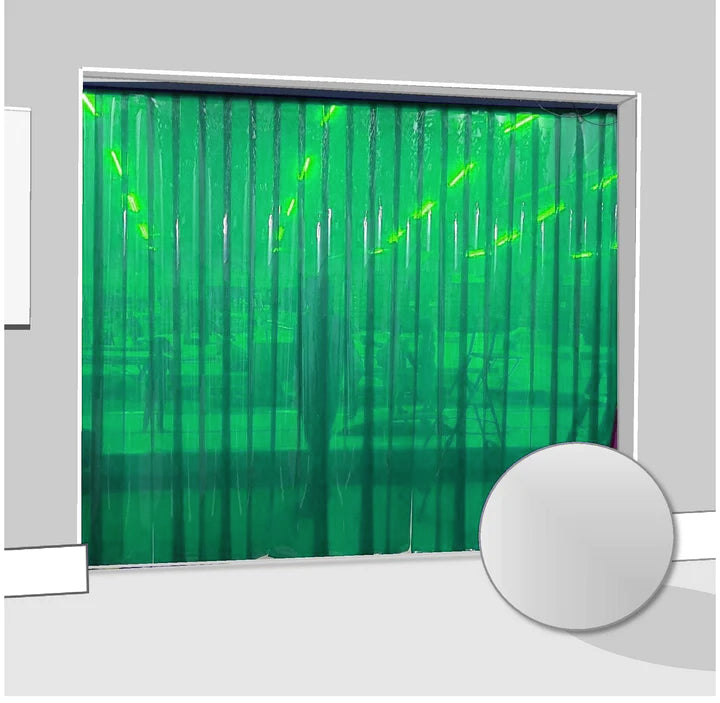 Transparent Green Creative Interior Strip Curtains (Hook On)